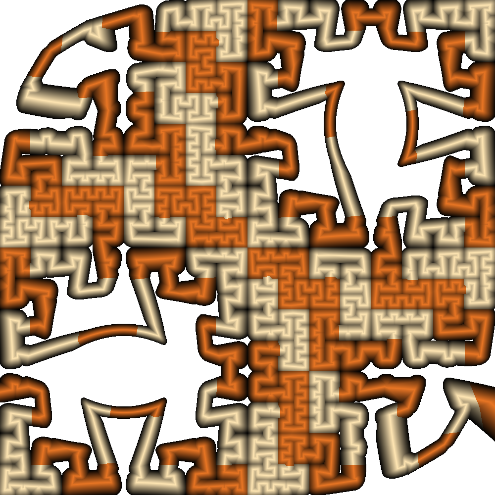 distorted Hilbert curve colouring