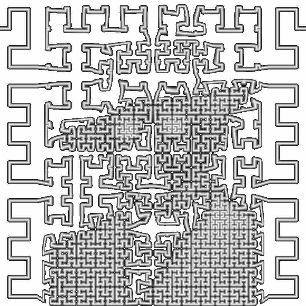 Hilbert curve colouring