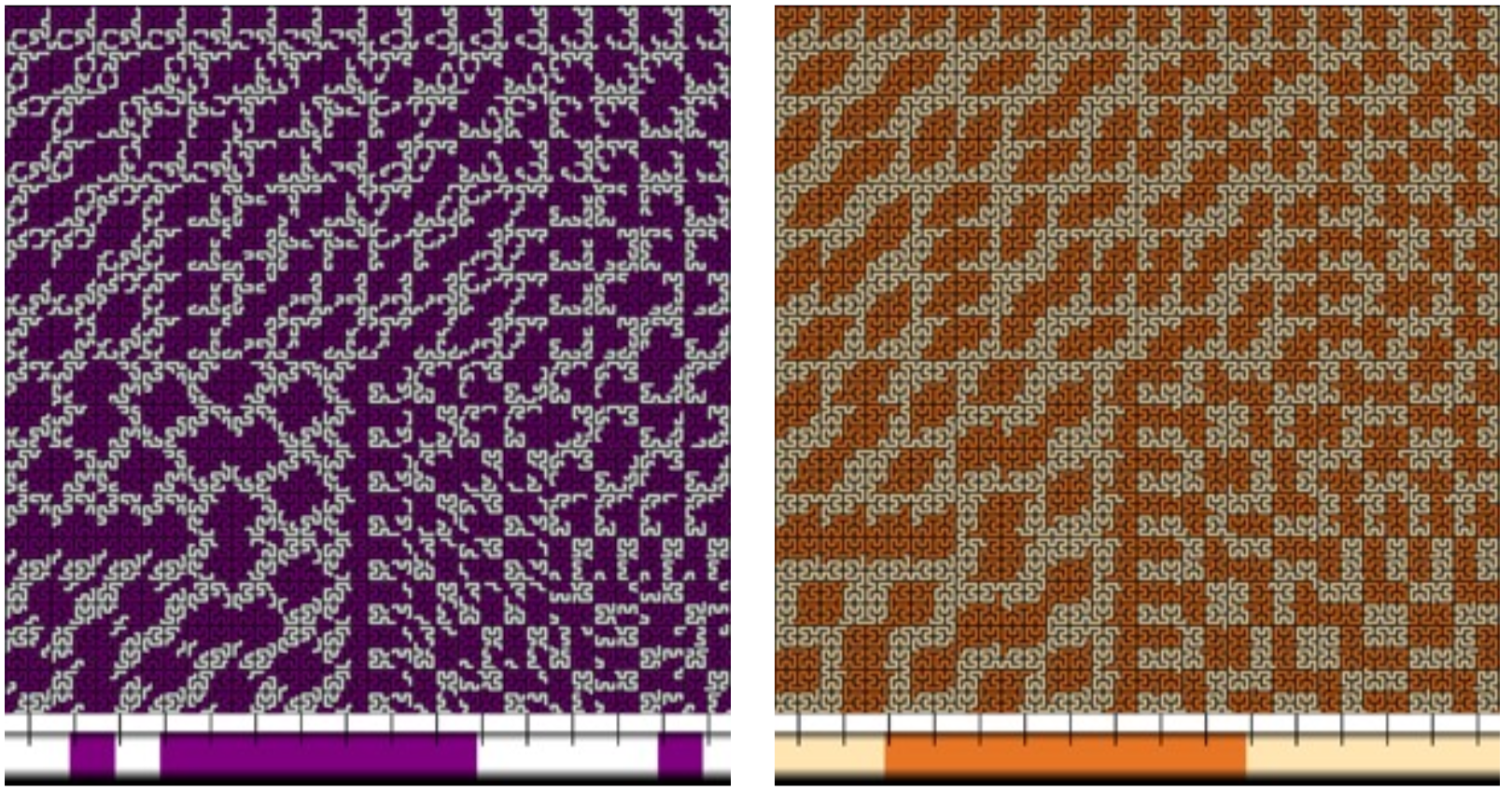 Hilbert curve with slightly ofset colouring sequence length